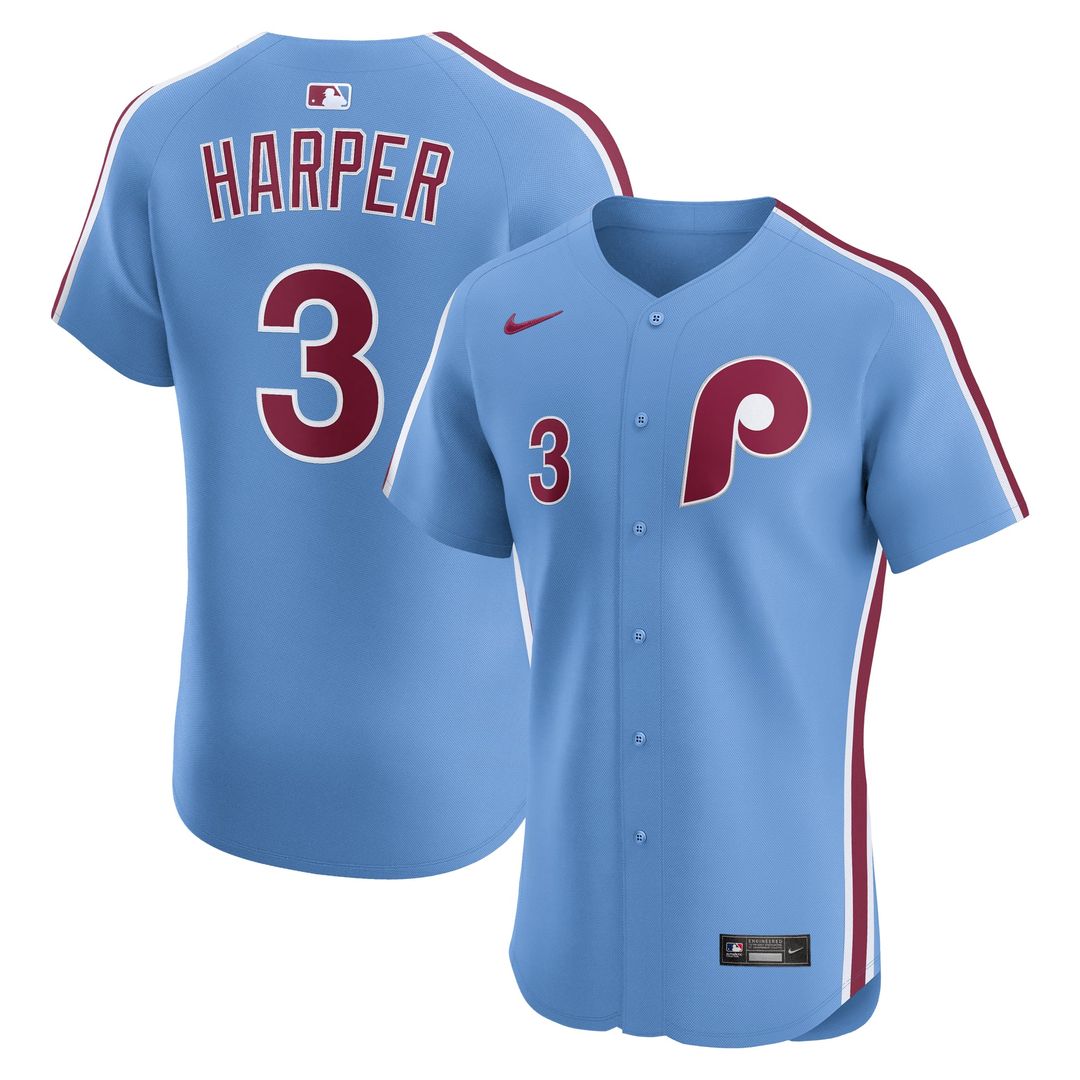 Men's Philadelphia Phillies Bryce Harper White Home Elite MLB Baseball Jersey - view 13