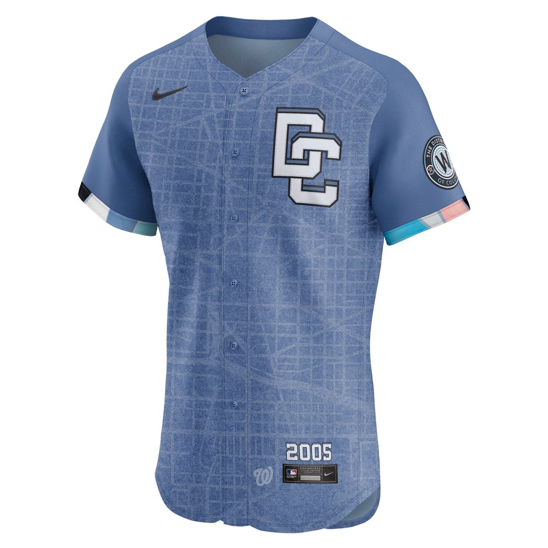 Men's Washington Nationals Blue 2025 City Connect Elite MLB Baseball Jersey - view 2