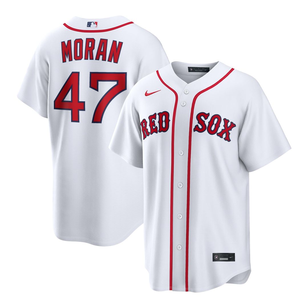 Men's Boston Red Sox Jovani Moran White Home Replica MLB Baseball Jersey - view 1