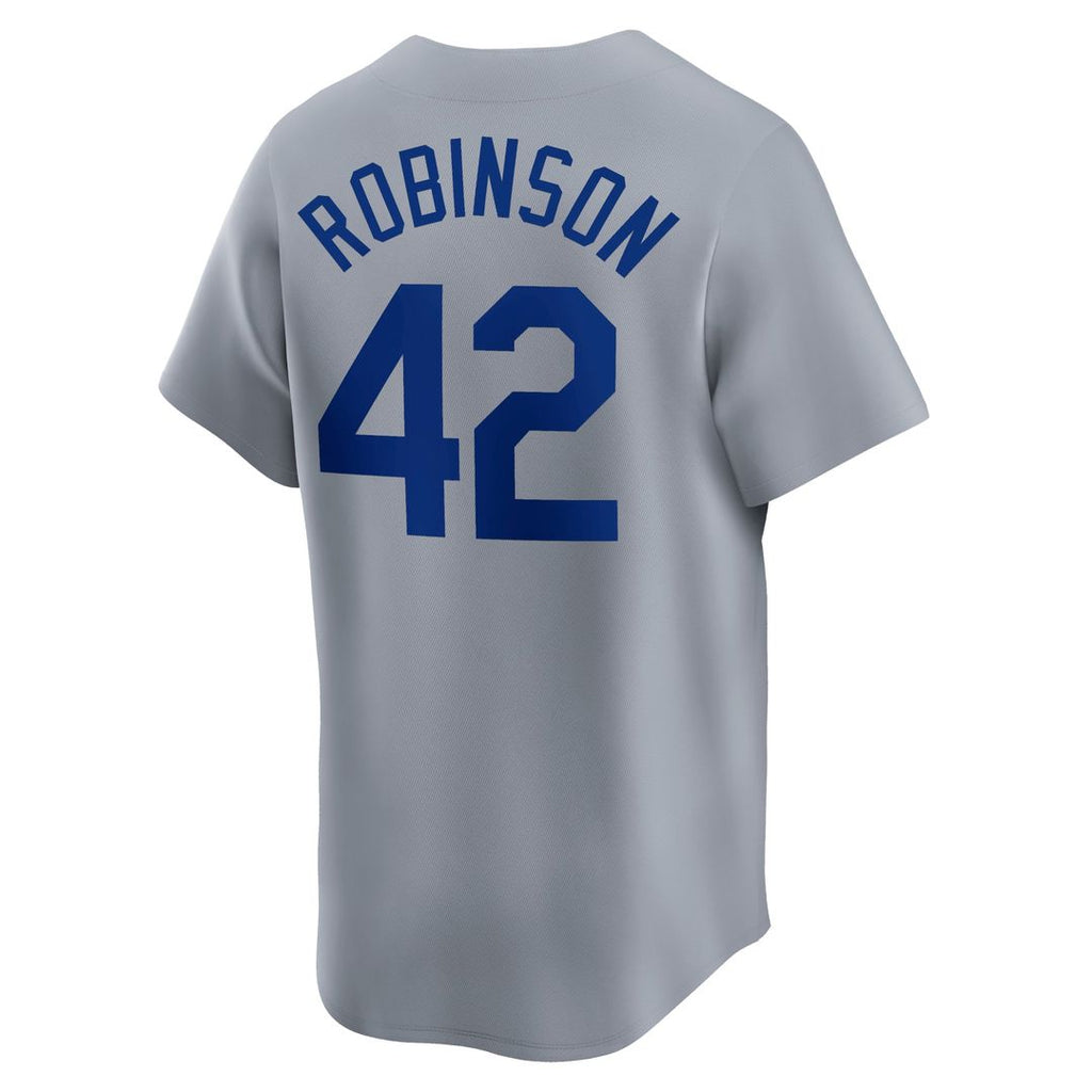 Men's Brooklyn Dodgers Jackie Robinson White Throwback Cooperstown Collection Limited MLB Baseball Jersey - view 9