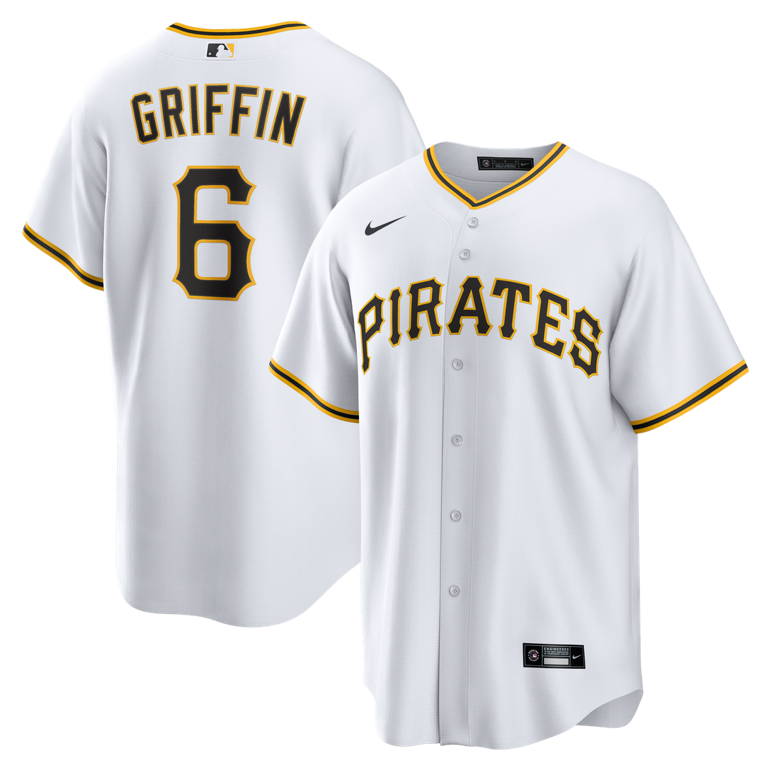 Men's Pittsburgh Pirates Konnor Griffin White Home Replica MLB Baseball Jersey - view 1