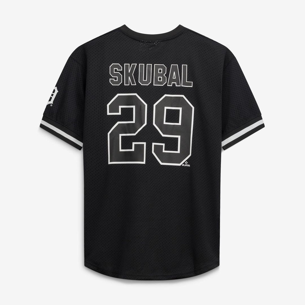 Men's Detroit Tigers Tarik Skubal Black/White Big & Tall Heavyweight Mesh MLB Baseball Jersey - view 3