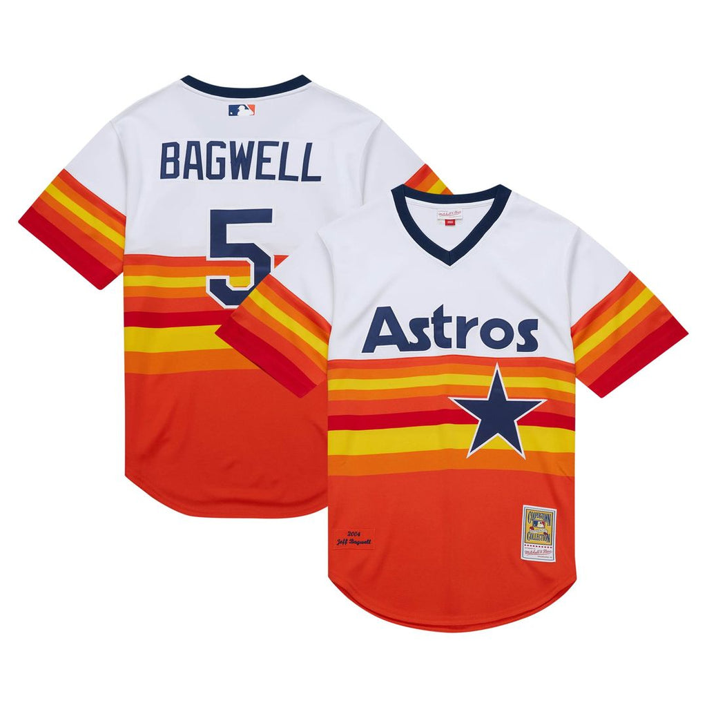 Men's Houston Astros Jeff Bagwell White 2004 Cooperstown Collection Throwback MLB Baseball Jersey - view 1