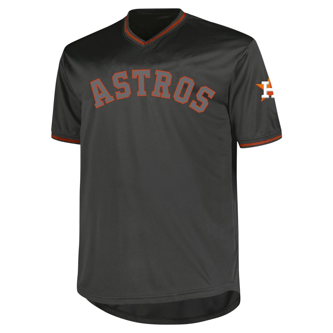 Men's Houston Astros Charcoal Big & Tall Pop Fashion MLB Baseball Jersey - view 5