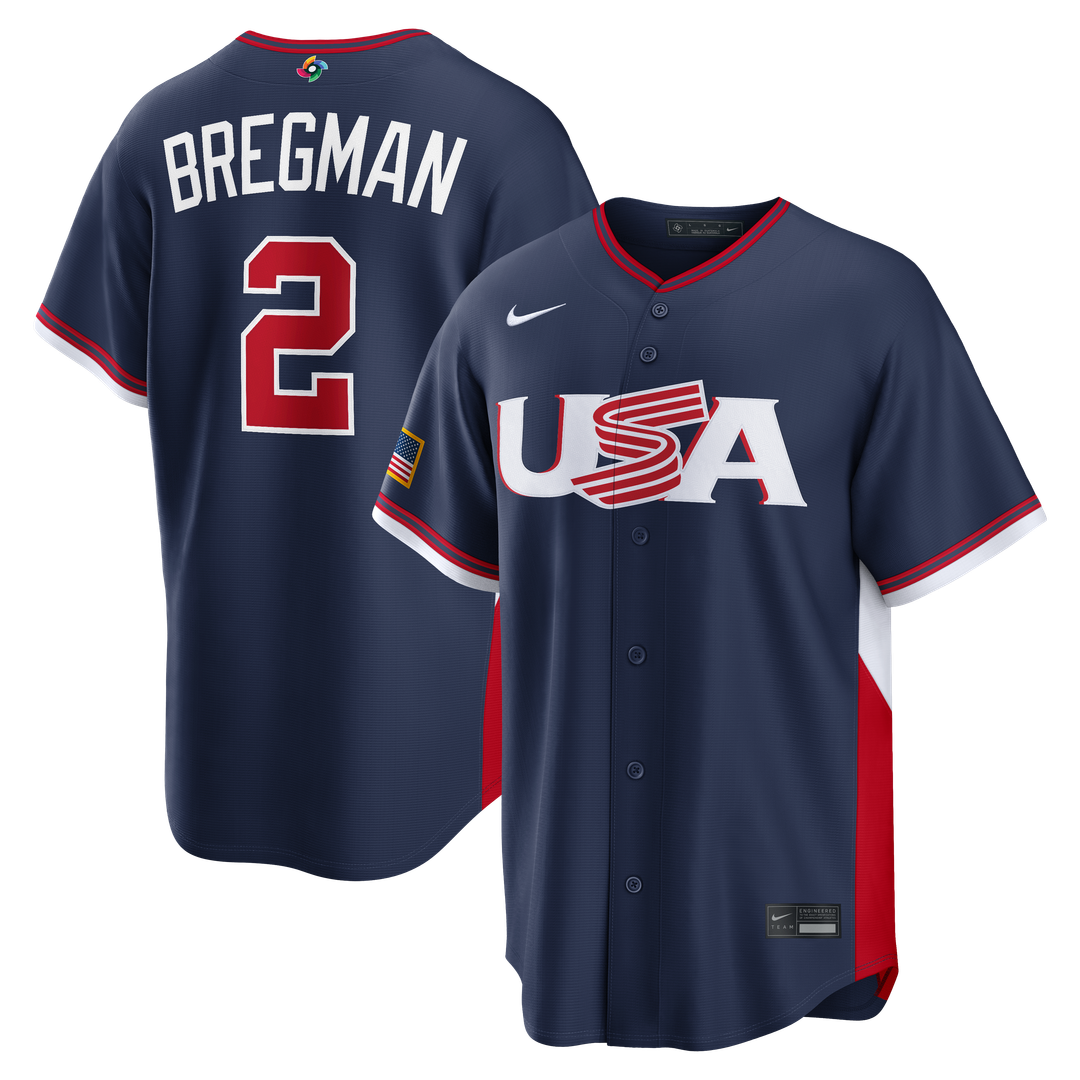 Men's USA Baseball Alex Bregman White 2026 World Baseball Classic Home Stadium MLB Baseball Jersey - view 7