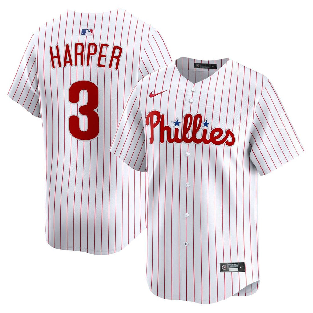 Men's Philadelphia Phillies Bryce Harper White Home Limited MLB Baseball Jersey - view 1