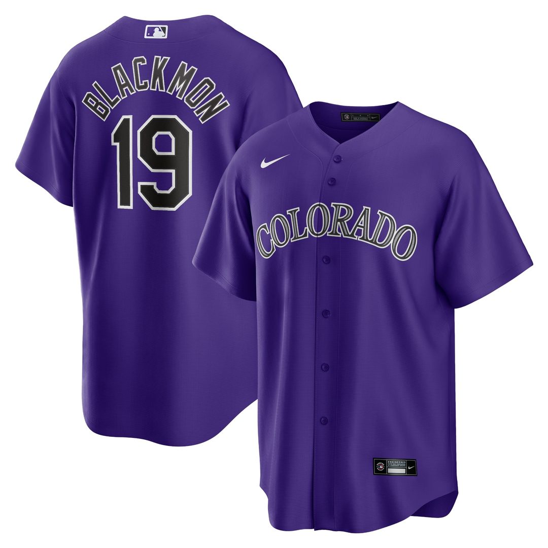 Men's Colorado Rockies Charlie Blackmon White Home Replica Player Name MLB Baseball Jersey - view 7