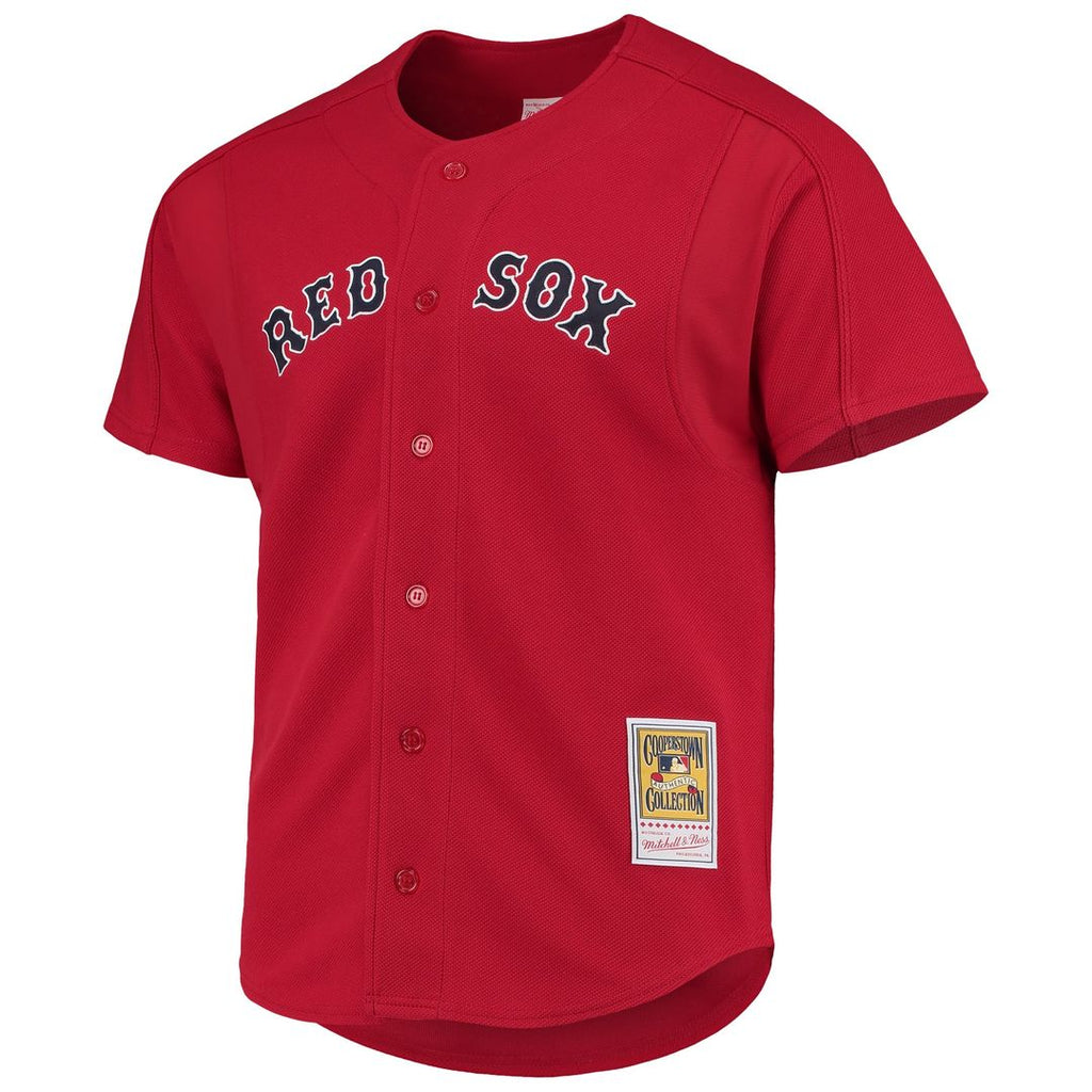 Men's Boston Red Sox David Ortiz Red Cooperstown Collection Mesh Batting Practice Button-Up MLB Baseball Jersey - view 2