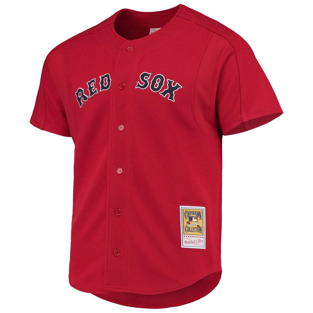 Men's Boston Red Sox David Ortiz Red Cooperstown Collection Mesh Batting Practice Button-Up MLB Baseball Jersey - view 2