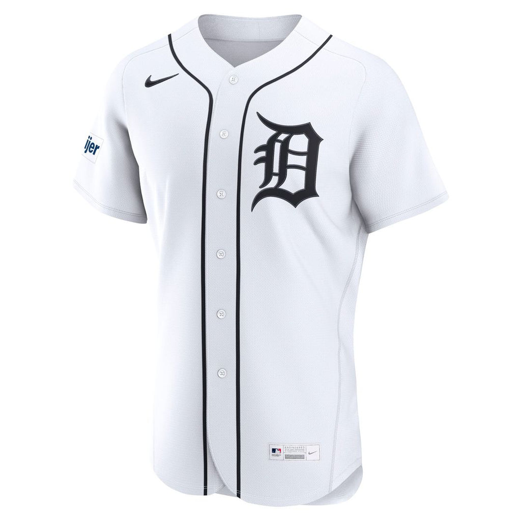 Men's Detroit Tigers White Home Sponsor Patch MLB Baseball Jersey - view 2
