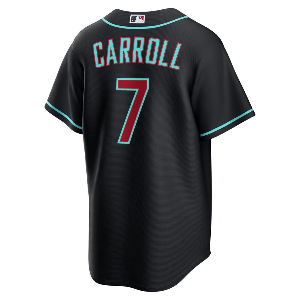 Men's Arizona Diamondbacks Corbin Carroll Black Alternate Replica MLB Baseball Jersey - view 22