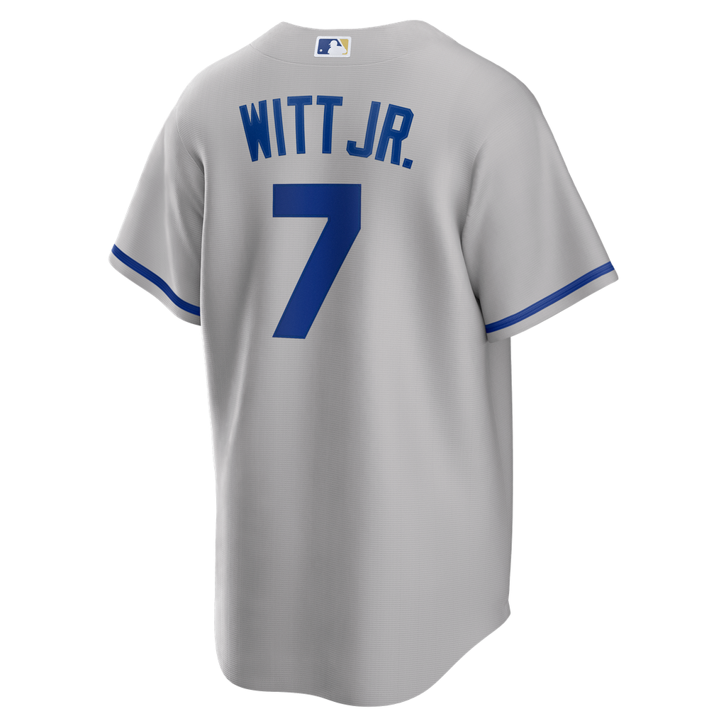 Men's Kansas City Royals Bobby Witt Jr. Gray Road Replica MLB Baseball Jersey - view 7