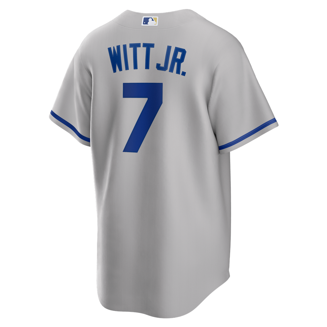 Men's Kansas City Royals Bobby Witt Jr. Gray Road Replica MLB Baseball Jersey - view 7
