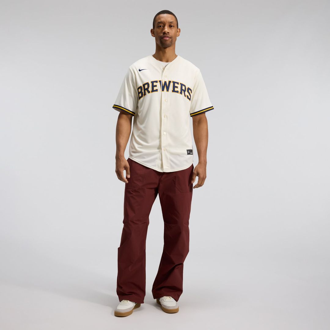 Men's Milwaukee Brewers Cream Home Replica MLB Baseball Jersey - view 3