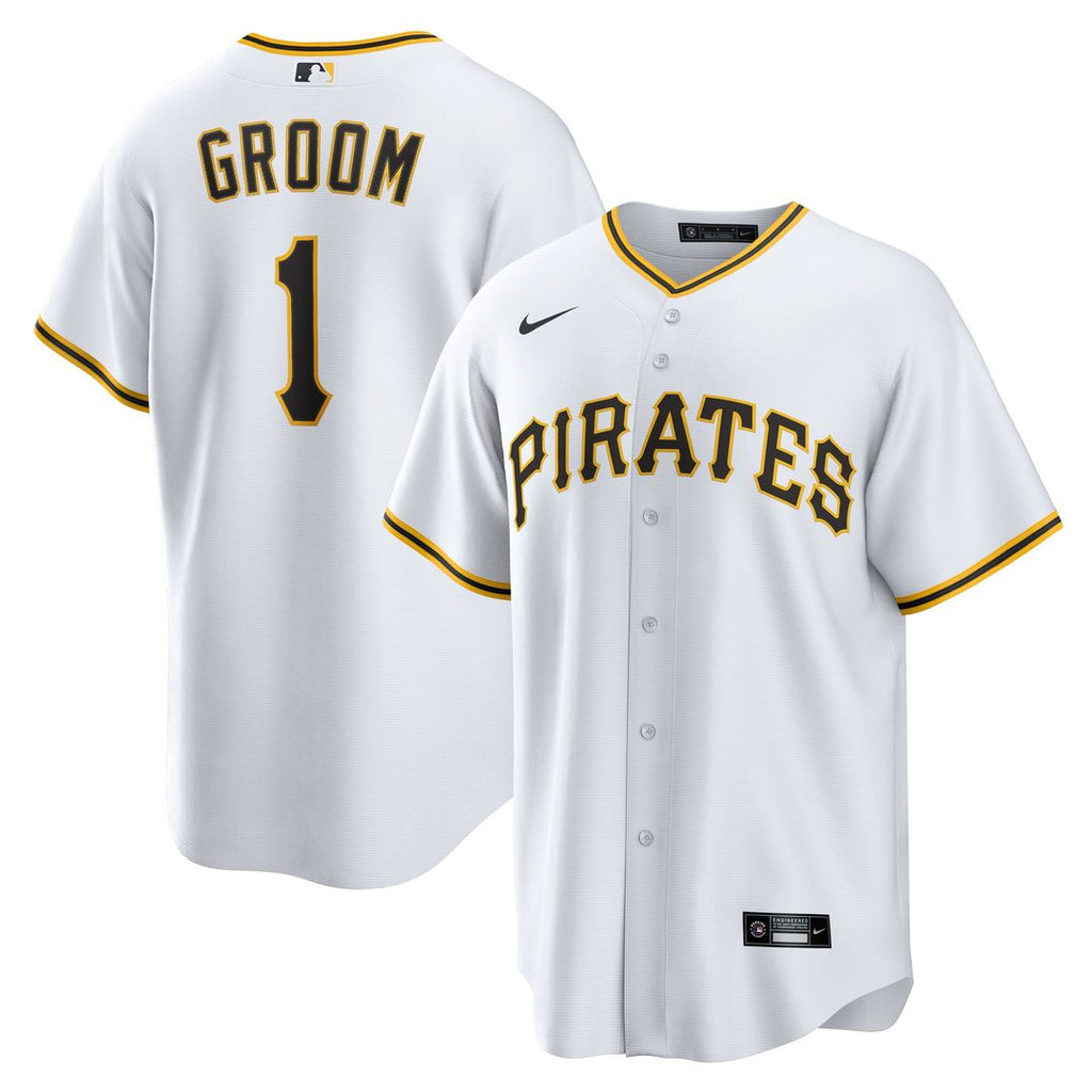 Men's Pittsburgh Pirates White #1 Groom Home Replica MLB Baseball Jersey - view 1