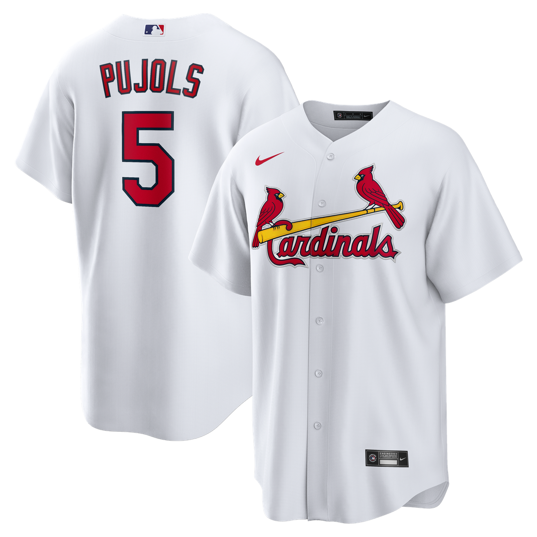 Men's St. Louis Cardinals Albert Pujols White Home Retired Player Replica MLB Baseball Jersey - view 1
