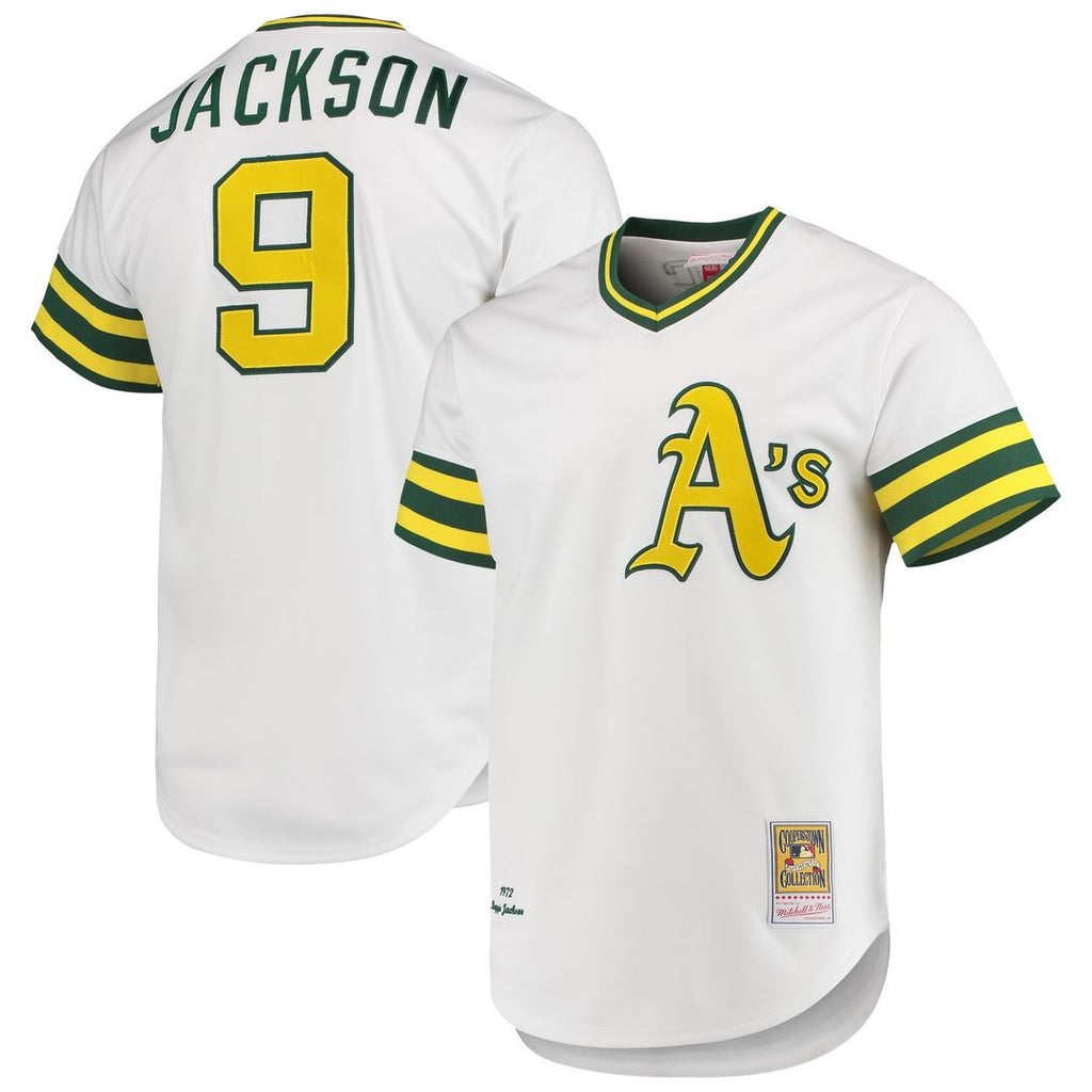 Men's Athletics Reggie Jackson White 1972 Cooperstown Collection MLB Baseball Jersey - view 1