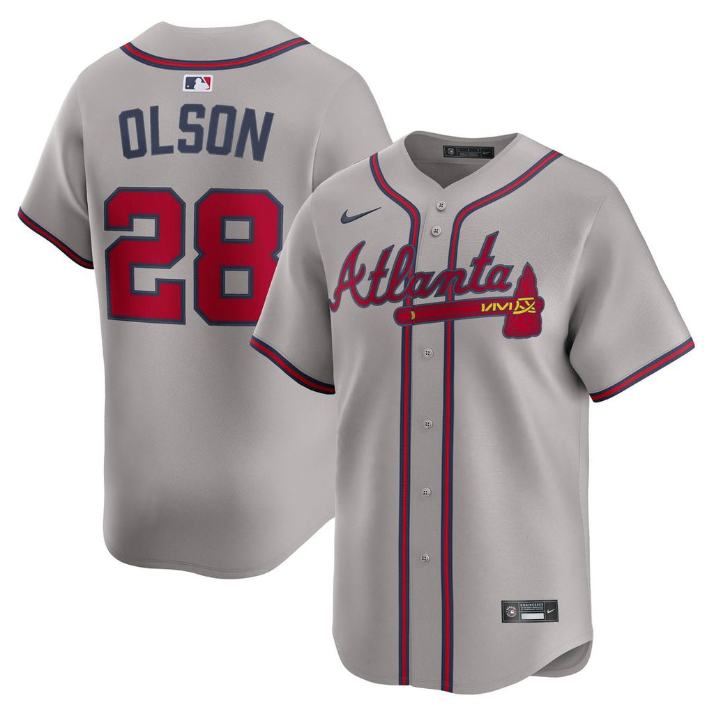 Men's Atlanta Braves Matt Olson Gray Road Limited MLB Baseball Jersey - view 1