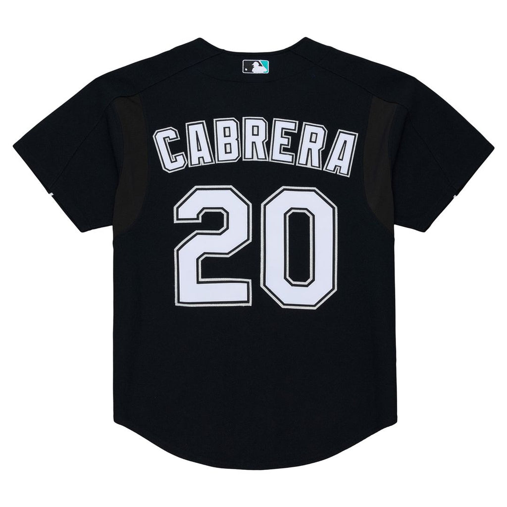 Men's Florida Marlins Miguel Cabrera Black 2003 Cooperstown Mesh Batting Practice Button-Up MLB Baseball Jersey - view 3