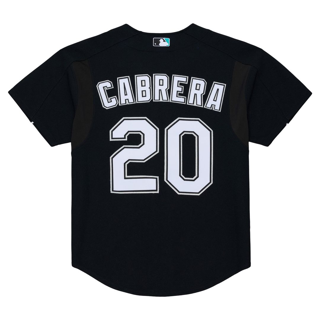 Men's Florida Marlins Miguel Cabrera Black 2003 Cooperstown Mesh Batting Practice Button-Up MLB Baseball Jersey - view 3