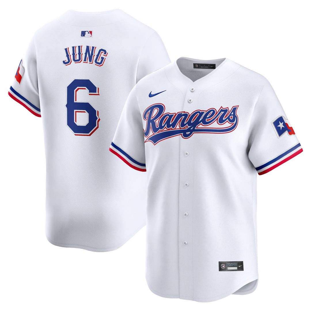 Men's Texas Rangers Josh Jung White Home Limited MLB Baseball Jersey - view 1
