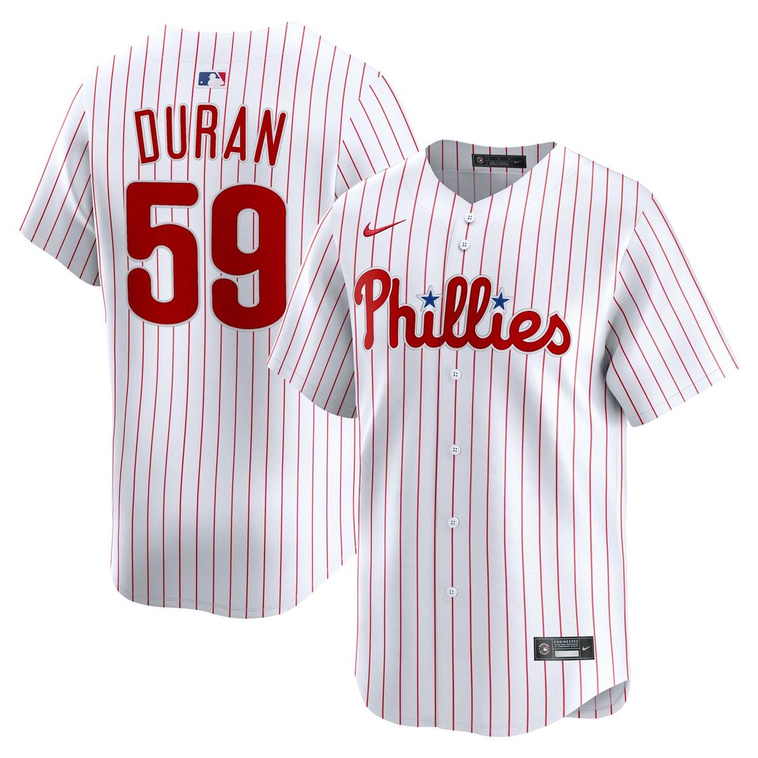 Men's Philadelphia Phillies Jhoan Duran White Home Limited MLB Baseball Jersey - view 1