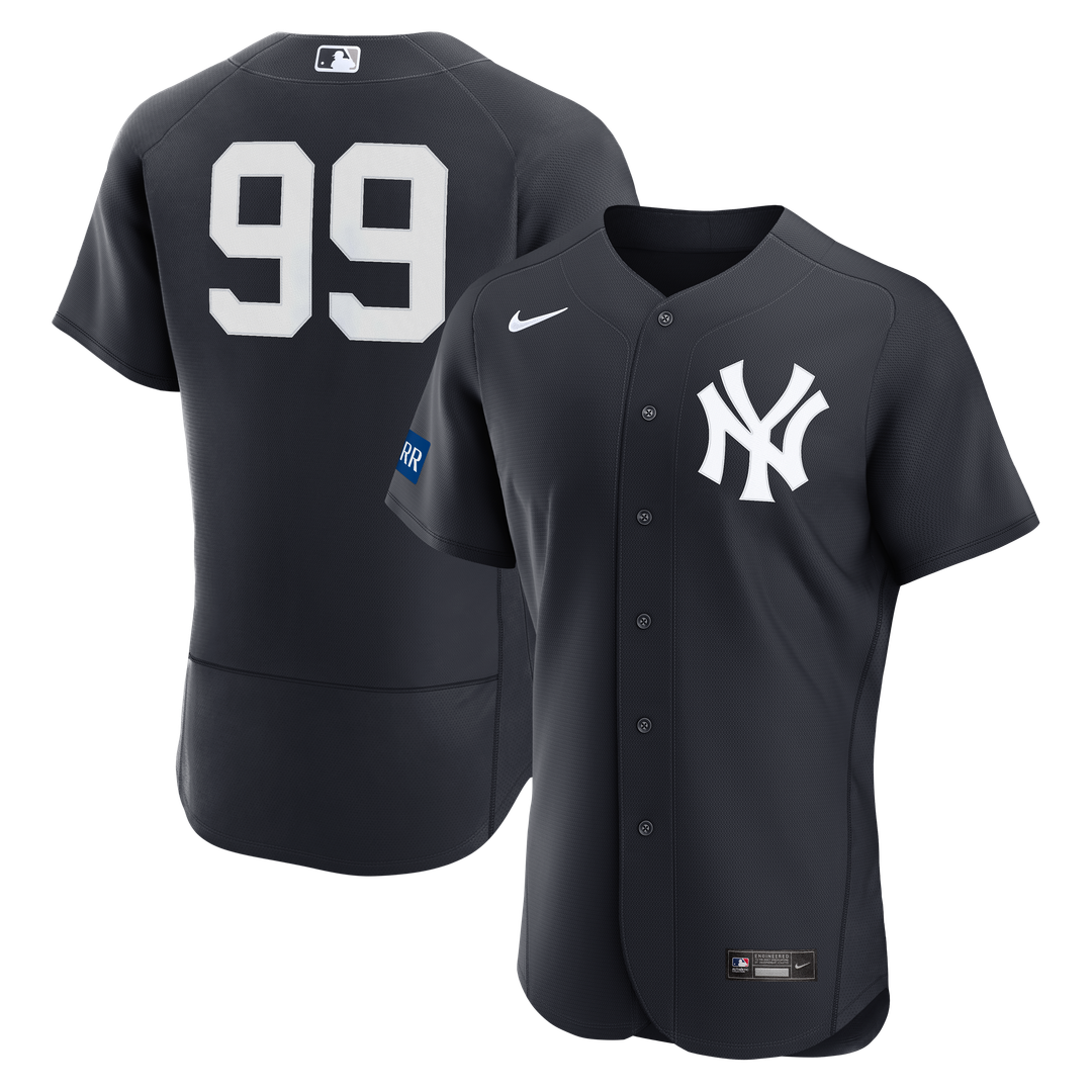 Men's New York Yankees Aaron Judge White Home Sponsor Patch MLB Baseball Jersey - view 7