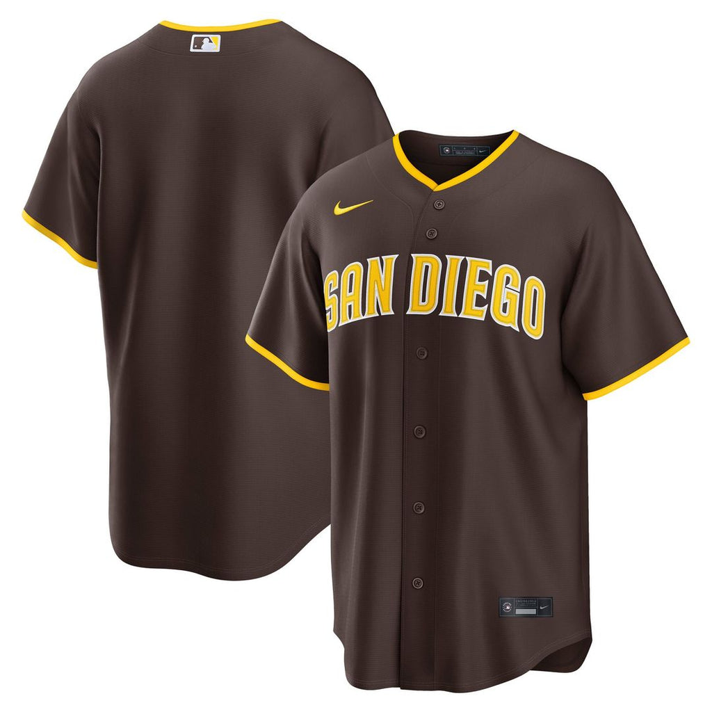 Men's San Diego Padres Brown Road Replica MLB Baseball Jersey - view 1