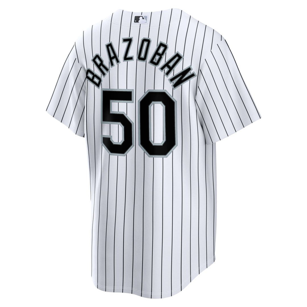 Men's Chicago White Sox Huascar Brazoban White Home Replica MLB Baseball Jersey - view 5
