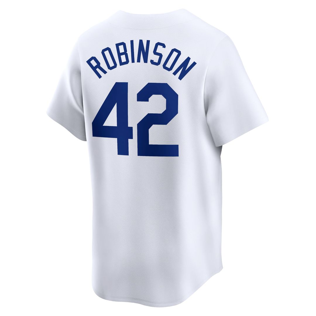 Men's Brooklyn Dodgers Jackie Robinson Gray Throwback Cooperstown Collection Limited MLB Baseball Jersey - view 9