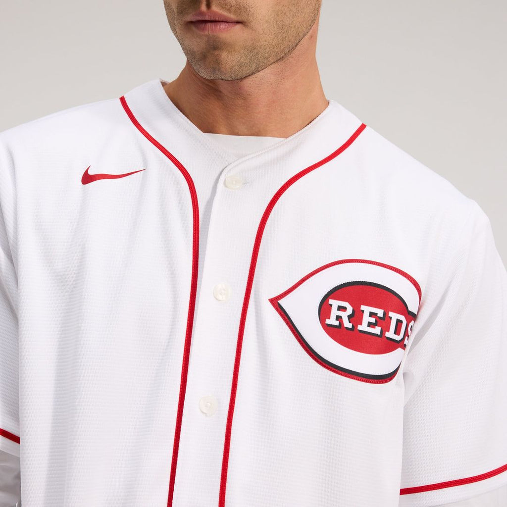 Men's Cincinnati Reds White Home Replica MLB Baseball Jersey - view 6