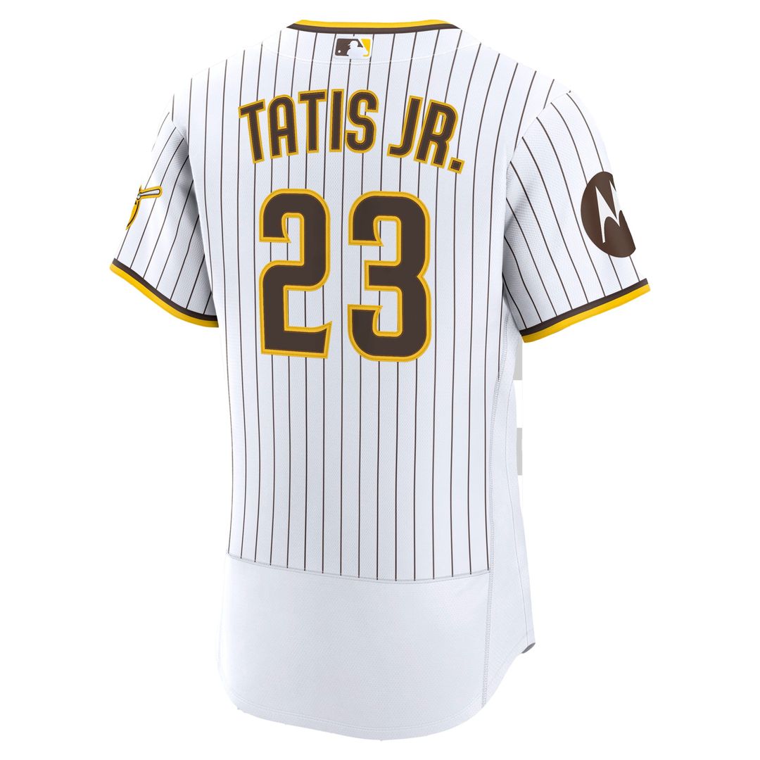 Men's San Diego Padres Fernando Tatis Jr. White Home Sponsor Patch MLB Baseball Jersey - view 3