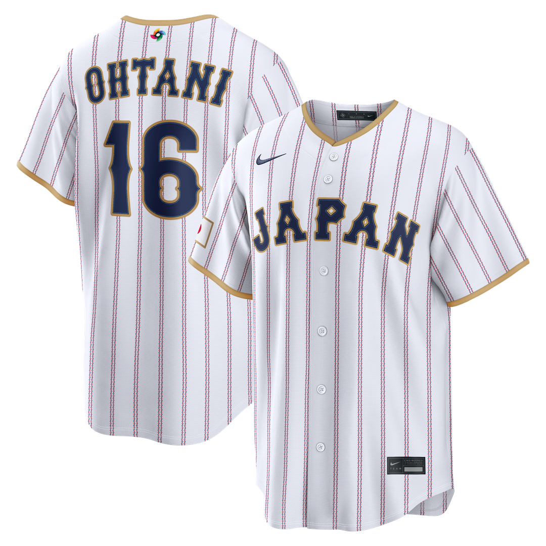 Men's Japan Baseball Shohei Ohtani White 2026 World Baseball Classic Home Stadium MLB Baseball Jersey - view 1