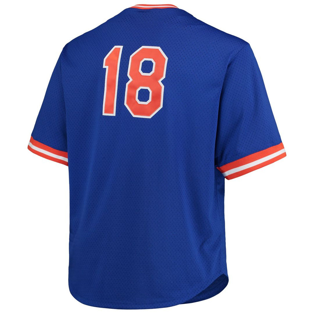 Men's New York Mets Darryl Strawberry Royal Big & Tall Cooperstown Collection Mesh Batting Practice MLB Baseball Jersey - view 3