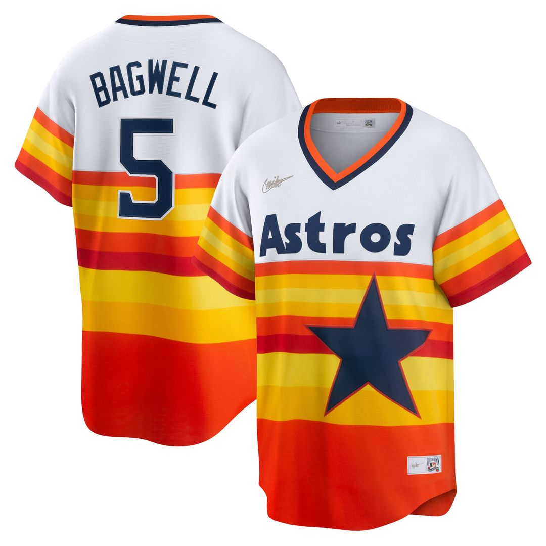 Men's Houston Astros Jeff Bagwell White Home Cooperstown Collection MLB Baseball Jersey - view 1