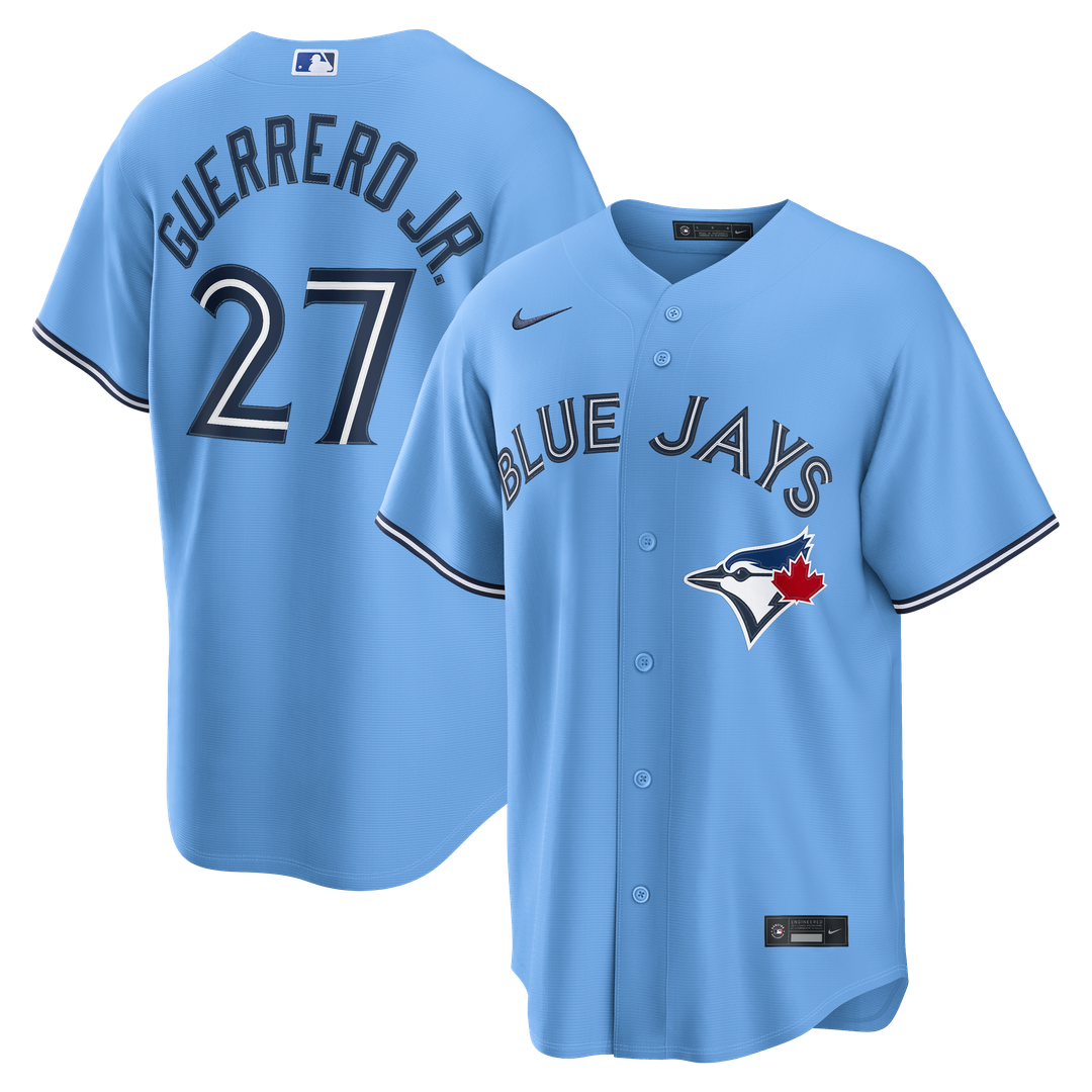 Men's Toronto Blue Jays Vladimir Guerrero Jr. Light Blue Replica MLB Baseball Jersey - view 4