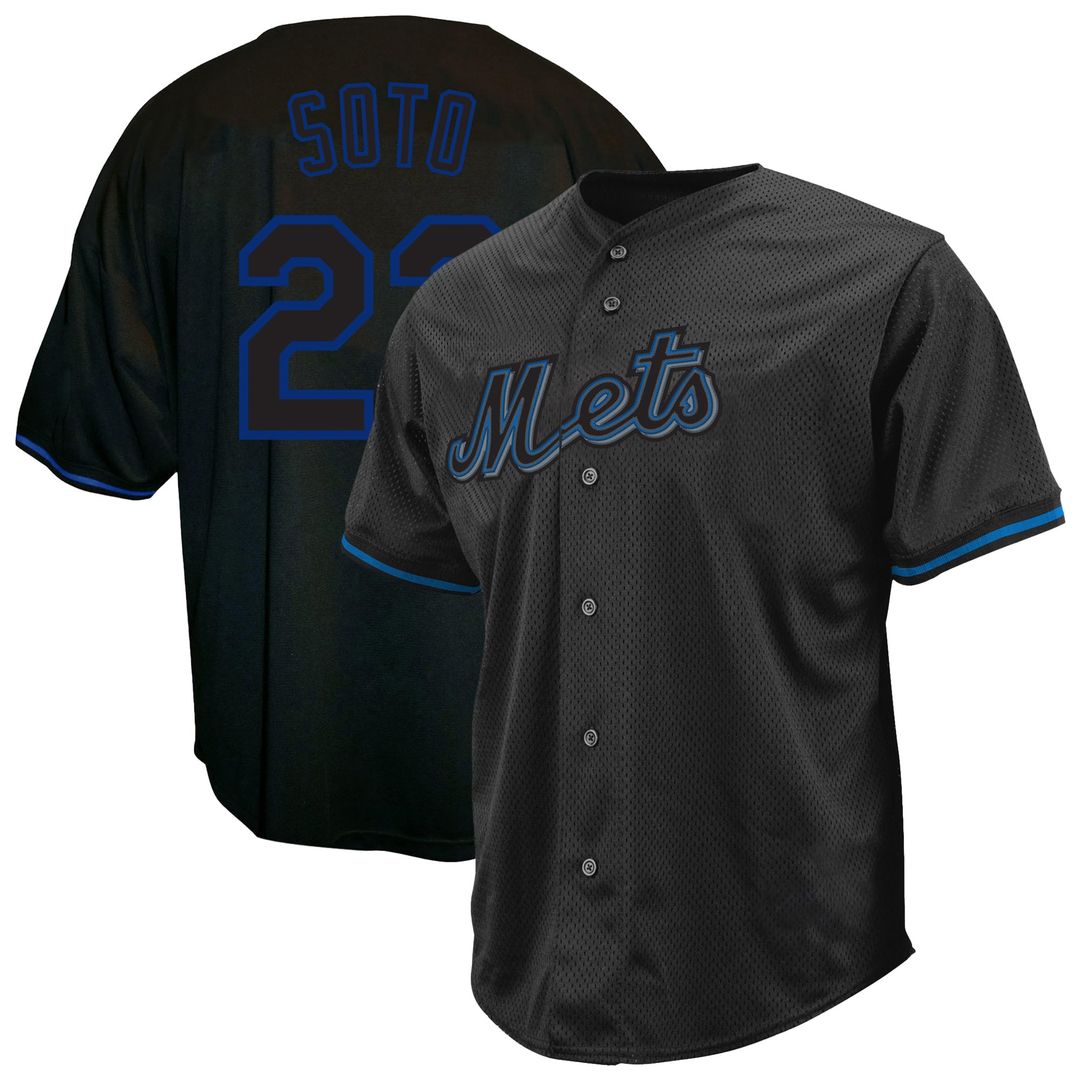 Men's New York Mets Juan Soto Black Big & Tall Pop Fashion MLB Baseball Jersey - view 1