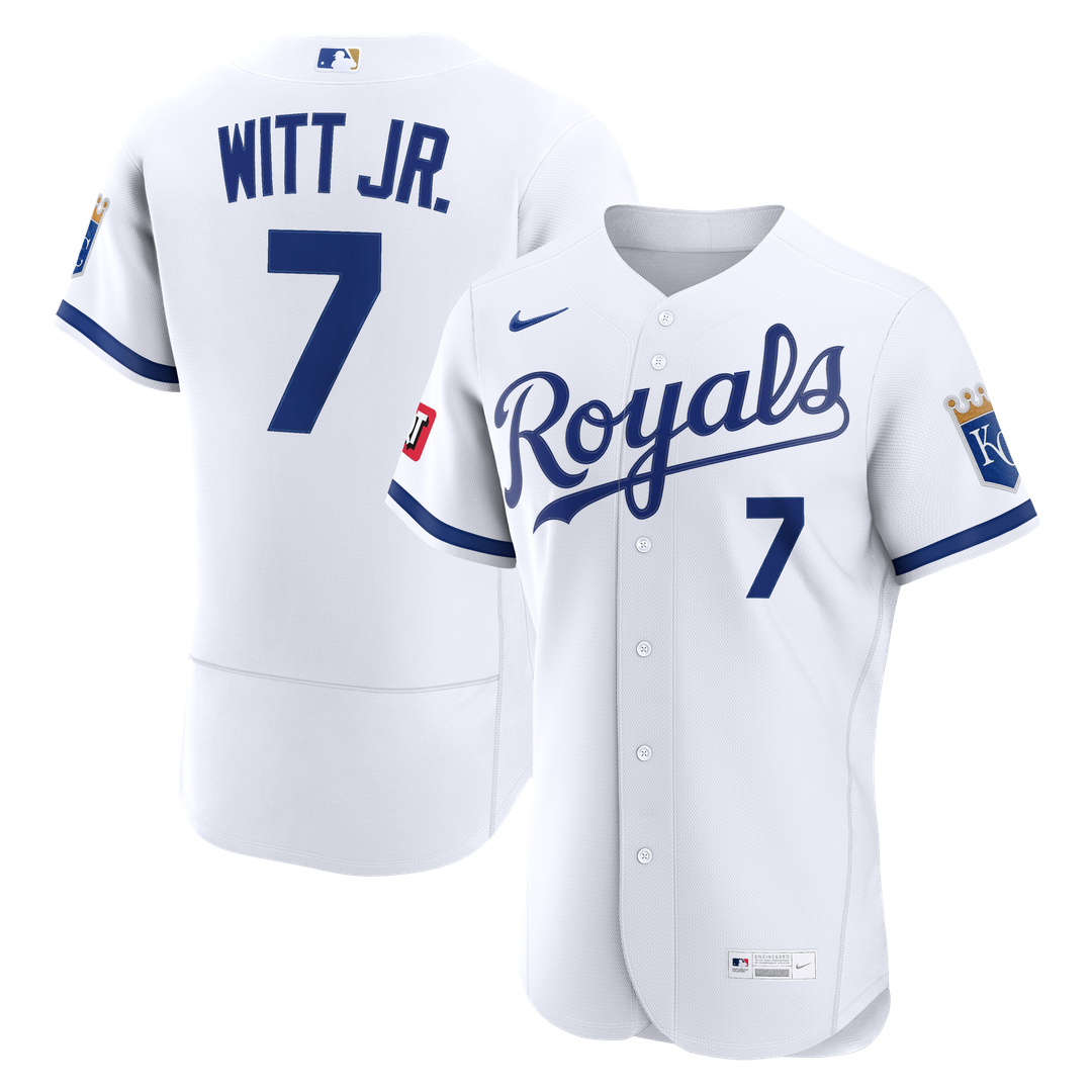 Men's Kansas City Royals Bobby Witt Jr. Light Blue Alternate Sponsor Patch MLB Baseball Jersey - view 7