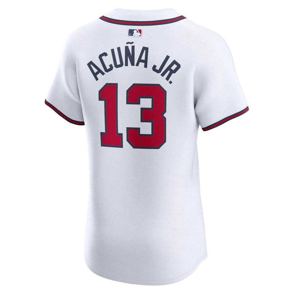 Men's Atlanta Braves Ronald Acuña Jr. White Home Elite MLB Baseball Jersey - view 3