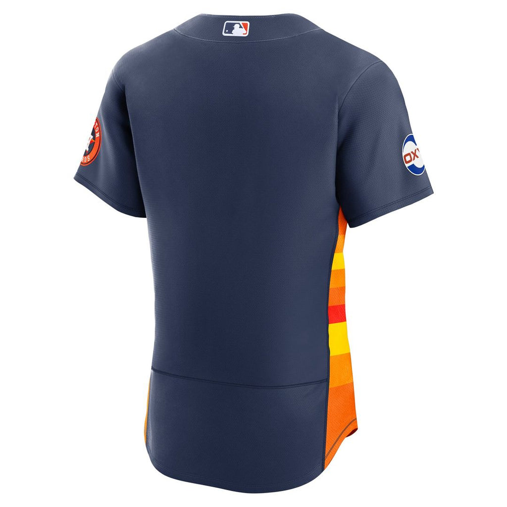 Men's Houston Astros Navy Alternate Sponsor Patch MLB Baseball Jersey - view 3