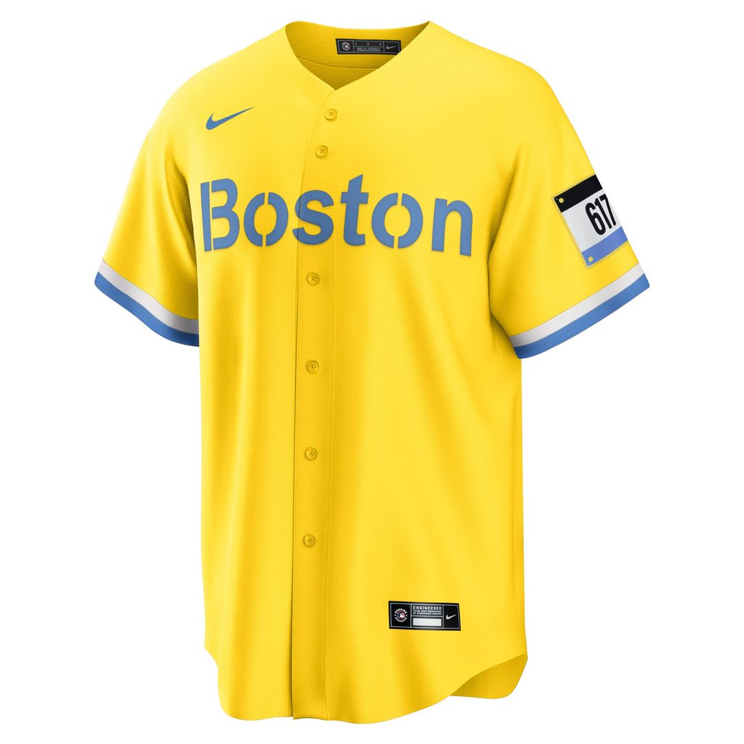 Men's Boston Red Sox David Ortiz Gold Retired Player City Connect Replica MLB Baseball Jersey - view 2
