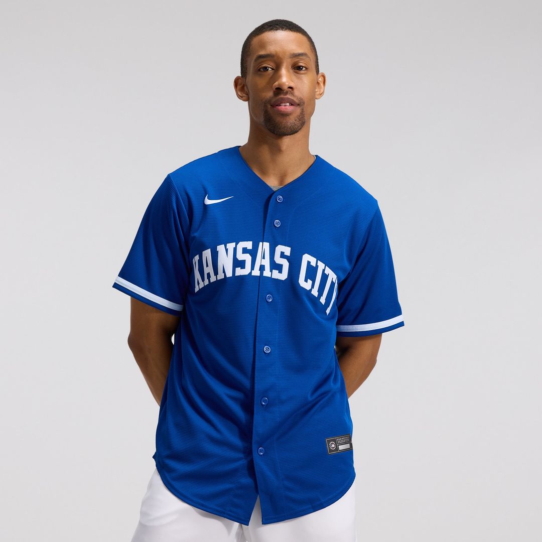 Men's Kansas City Royals Gray Road Replica MLB Baseball Jersey - view 7