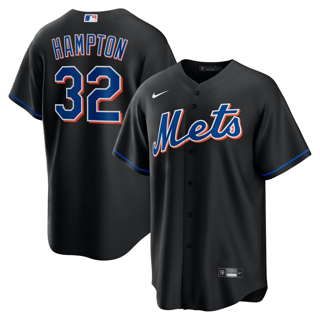 Men's New York Mets Mike Hampton Black 2022 Alternate Replica MLB Baseball Jersey - view 1
