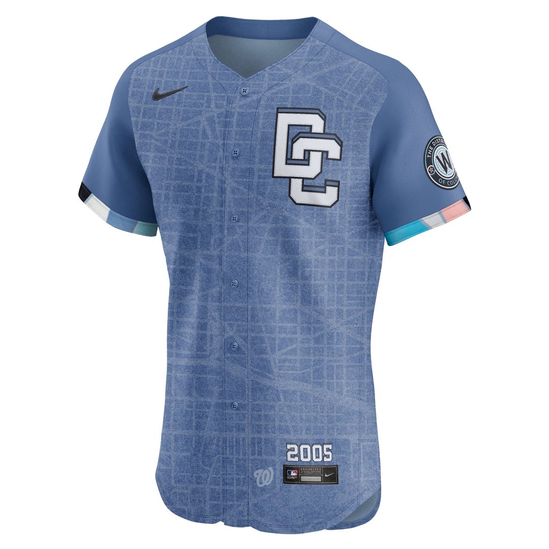 Men's Washington Nationals Dylan Crews Blue 2025 City Connect Elite MLB Baseball Jersey - view 2
