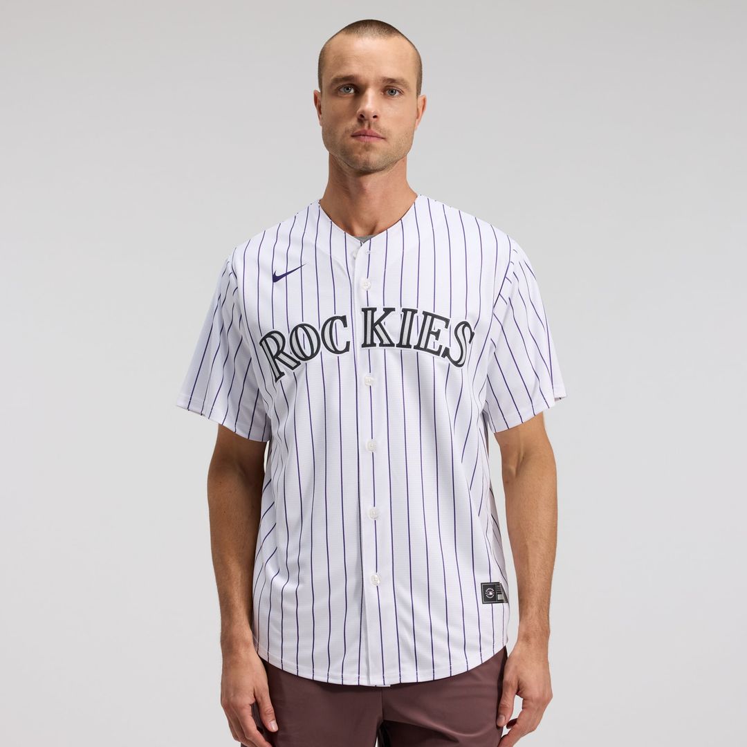 Men's Colorado Rockies White Home Replica MLB Baseball Jersey - view 1