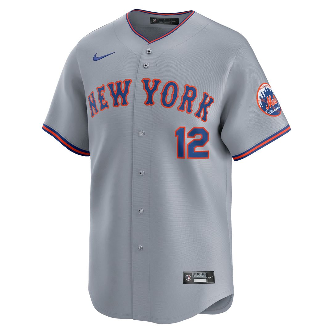 Men's New York Mets Francisco Lindor Gray Road Limited MLB Baseball Jersey - view 2