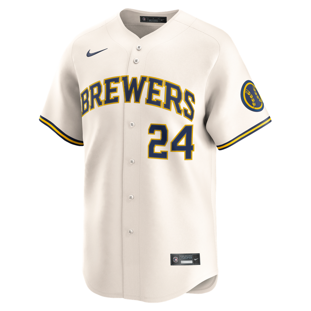 Men's Milwaukee Brewers William Contreras Cream Home Limited MLB Baseball Jersey - view 6
