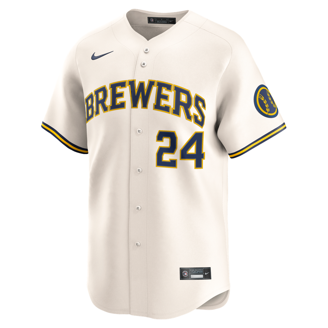 Men's Milwaukee Brewers William Contreras Cream Home Limited MLB Baseball Jersey - view 6