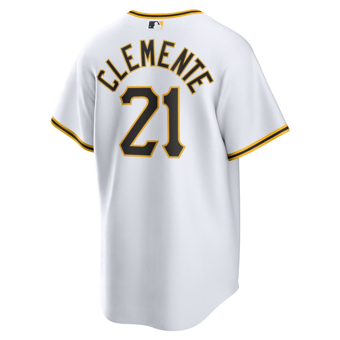 Men's Pittsburgh Pirates Roberto Clemente White Home Replica Player Name MLB Baseball Jersey - view 3