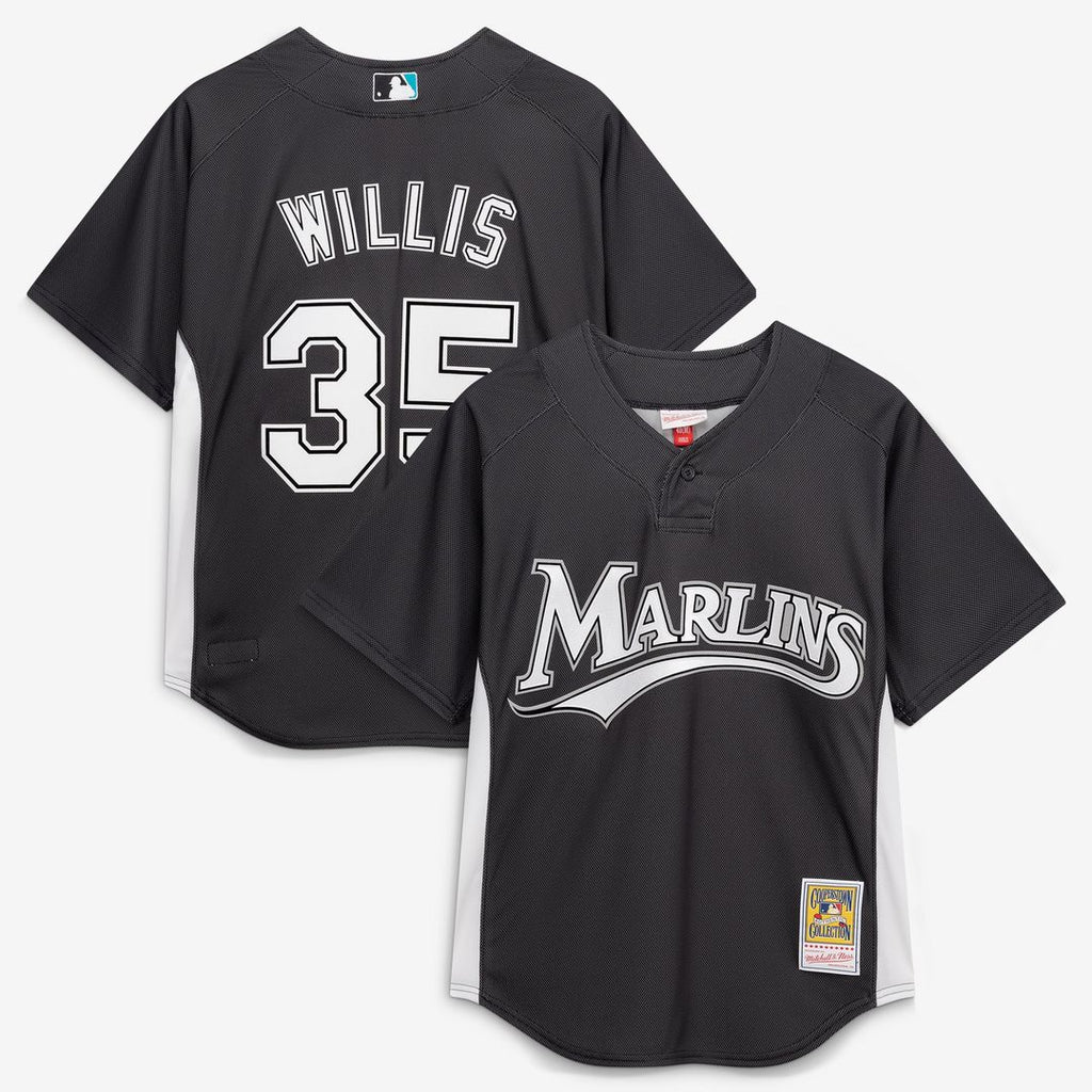 Men's Florida Marlins Dontrelle Willis Black Batting Practice MLB Baseball Jersey - view 1